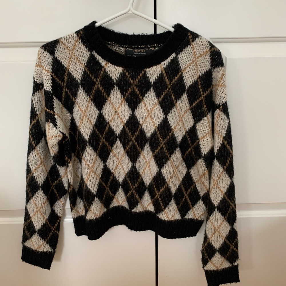 Forever 21 Argyle Crewneck Sweater